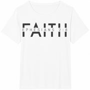 Faith Ephesians 2:8 Cotton T-Shirt in White