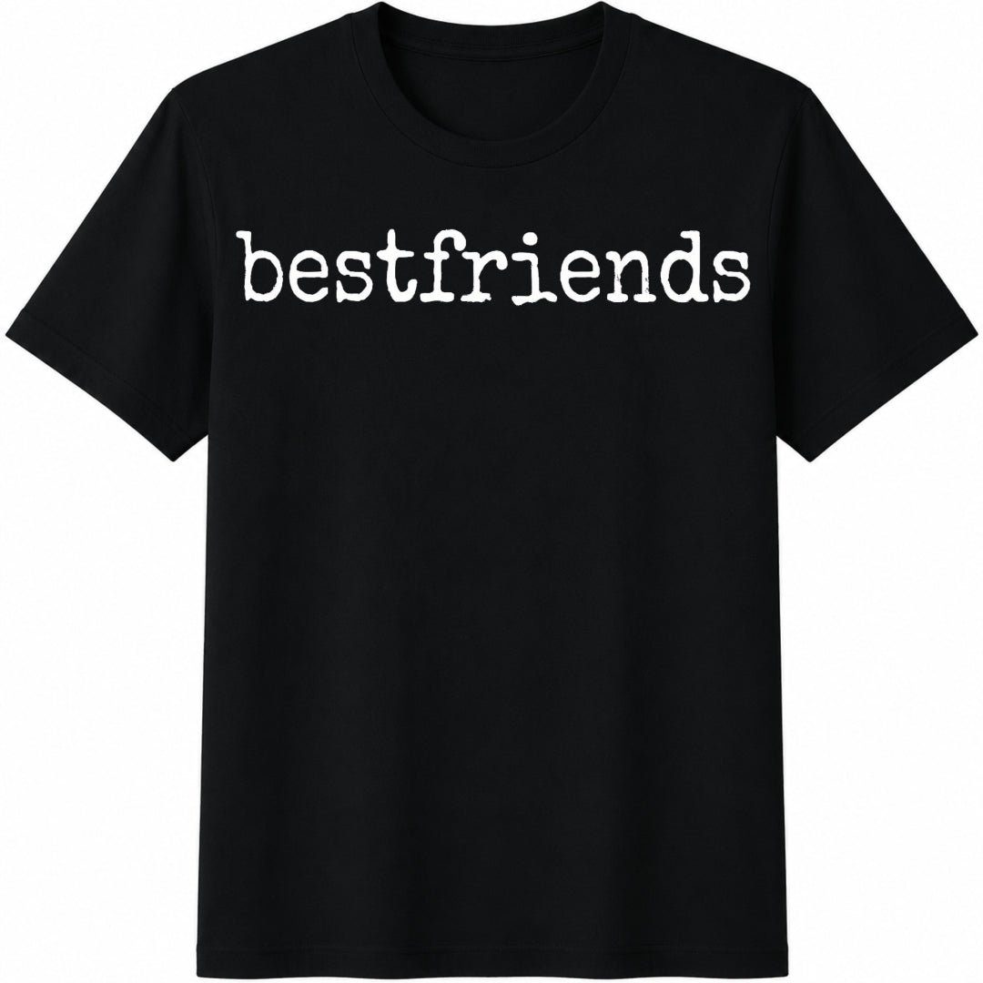 Best Friends Friendship Cotton T-Shirt in Black