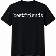Best Friends Friendship Cotton T-Shirt in Black