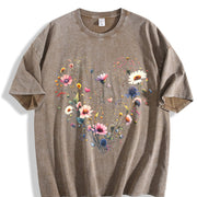 Wildflower Mothers Day Vintage Washed T-Shirt in Brown