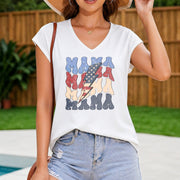 MAMA Sleeveless Vest Women's Color Cotton Tank Top in White