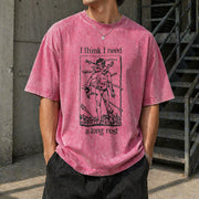 I Need a Long Rest Vintage Washed T-Shirt in Red