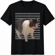 Screaming Cat Memet Cotton T-Shirt in Black