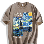 For Formal Urban Distressed Enthusiasts Vintage Washed T-Shirt in Brown