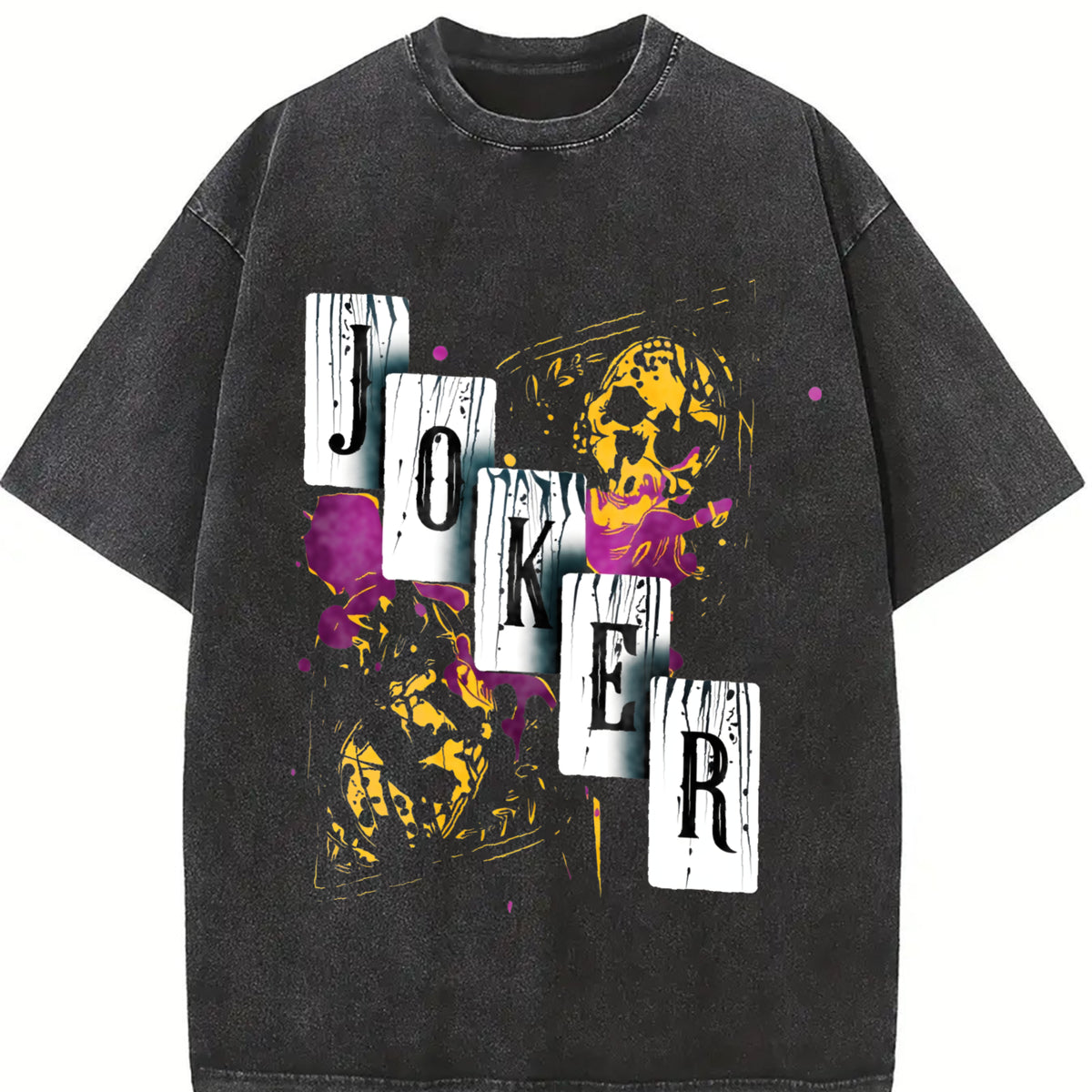 For Formal Urban Distressed Enthusiasts Vintage Washed T-Shirt in Black