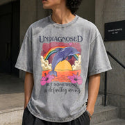 Undiagnosed Dolphin Vintage Washed T-Shirt in Gray