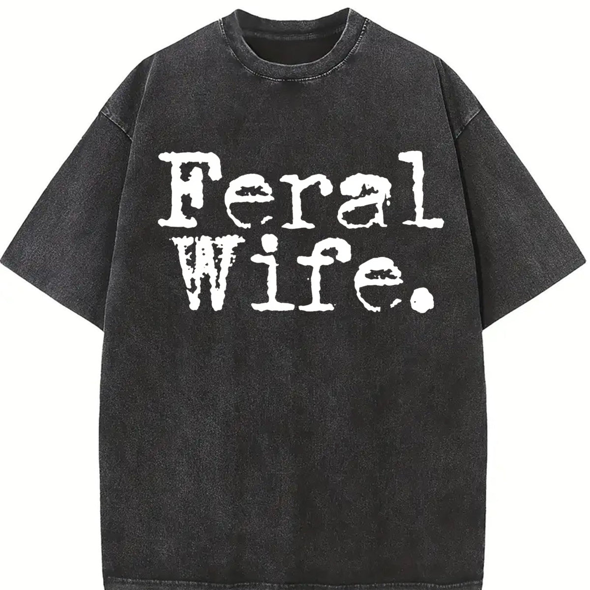 Feral Wife Cowgirl Feral Era Vintage Washed T-Shirt in Black