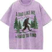 Retro Bigfoot Dad a Dad Like Me Is Hard to Find Vintage Washed T-Shirt in Purple