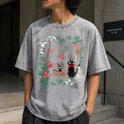 Anime Studio Ghibli Vintage Washed T-Shirt in Gray