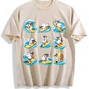 Surfing Goose Surfer Vintage Washed T-Shirt in Beige