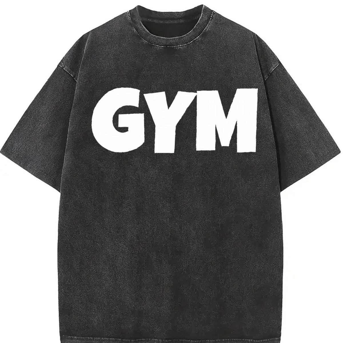 Dumbell Barbell Vintage Washed T-Shirt in Black