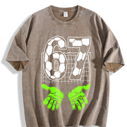 67 Soccer Vintage Washed T-Shirt in Brown