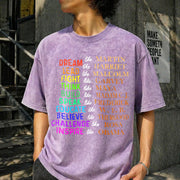 Dream Like Martin Lead Like Harriet the Black History Vintage Washed T-Shirt in Purple