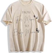 From Fur Mama To Baby Mama Pregnancy Announcement vintage washed oversized T-shirt in Beige
