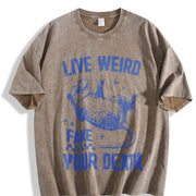 Retro Sarcastic Possum 90s Vintage Washed T-Shirt in Brown