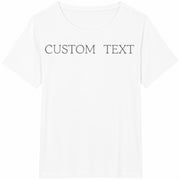 Custom Text Personalized Text Cotton T-Shirt in White