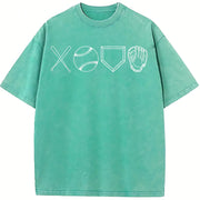 Baseball Tis the Season Baseball Mom Baseball Game Day Vintage Washed T-Shirt in Blue