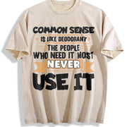 1 Pcs Heavy Adorable Vintage Washed T-Shirt in Beige