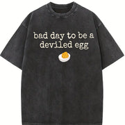 Bad Day To Be A Deviled Egg Thanksgiving Dinner vintage washed oversized T-shirt in Black