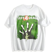 Left 4 Dead New 2008 Grunge Y2K Tapout Affliction Emo Goth Cotton T-Shirt in White