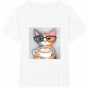 Cat Love Black White Cats Cotton T-Shirt in White