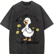 My Little Duck Batik Brand Vintage Washed T-Shirt in Black