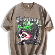 Cyberpunk Futuristic Character El Futuro En Nuestro Vintage Washed T-Shirt in Brown