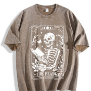 The Reader Tarot Card Vintage Washed T-Shirt in Brown