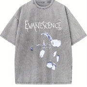 Retro New EVANESCENCE Band Christmas Retro Music vintage washed oversized T-shirt in Gray
