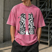 Retro Heavy Limited Gatekeeper Vintage Washed T-Shirt in Red
