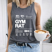 Gym Rat Women's Color Cotton Tank Top in Gray