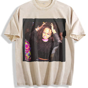 Frustrated Glam Doll at a Party Vintage Washed T-Shirt in Beige