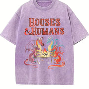 Houses and Humans RPG DnD Class D&D vintage washed oversized T-shirt in Purple