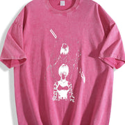 Jujutsu Kaisen Maki & Toji vintage washed oversized T-shirt in Red