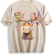 Valentine's Day Spring/ Vintage Washed T-Shirt in Beige
