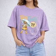 Subtle Anti Ice Stay Salty Protest vintage washed oversized T-shirt in Purple