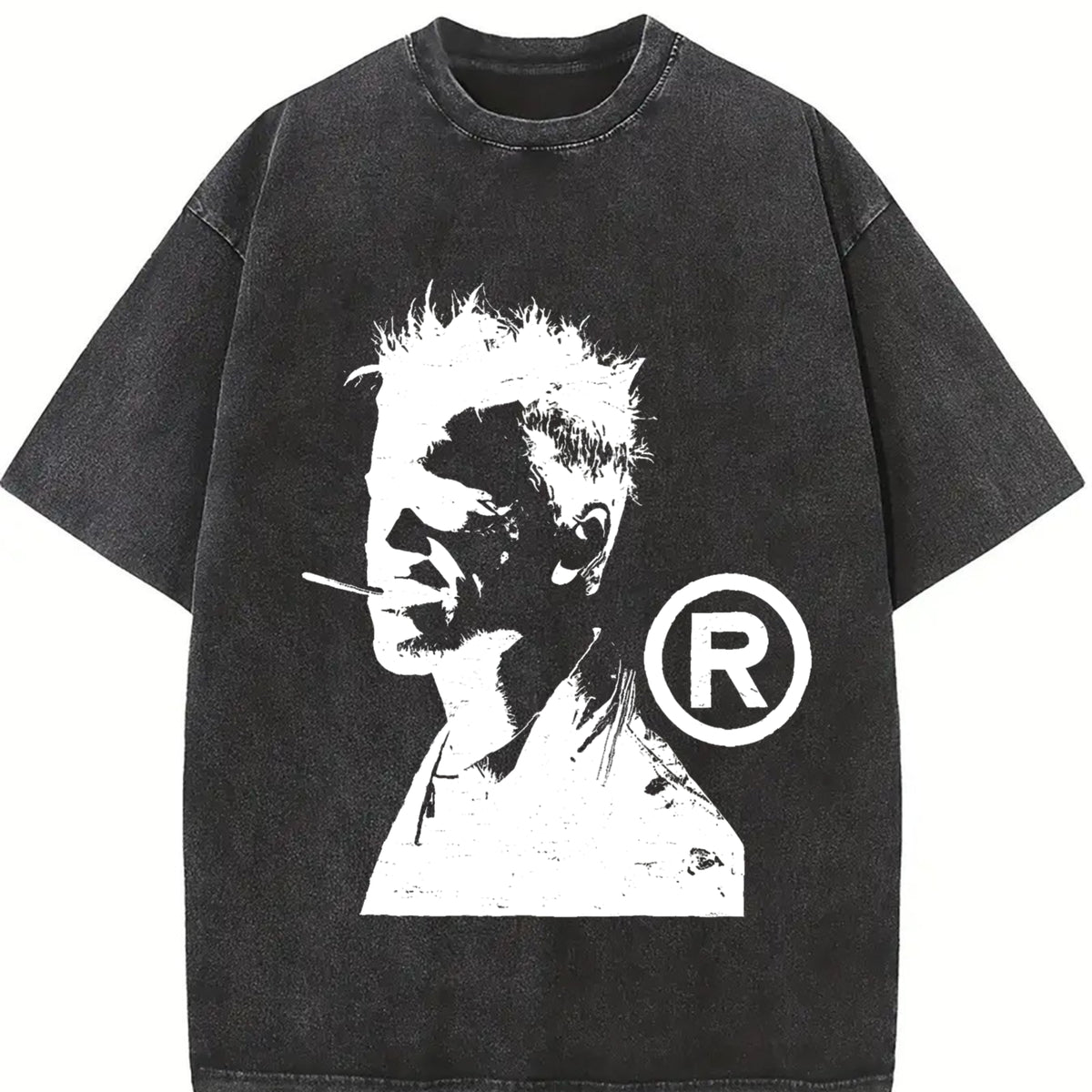 Fight Club Gothic Grunge Y2k Emo Scene Amity Affliction Vintage Washed T-Shirt in Black