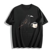 Hello Darkness My Old Friend Cotton T-Shirt in Black