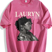 Lauryn Hill Portrait Tank Vintage Washed T-Shirt in Red
