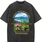 Smoky Mountain Life Vintage Washed T-Shirt in Black