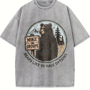 Hike in Groups Bears Like to Have Options Vintage Washed T-Shirt in Gray