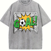 Soccer Goal Vintage Washed T-Shirt in Gray