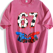 67 Soccer Vintage Washed T-Shirt in Red