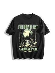 Forbidden Forest Bookish Cotton T-Shirt in Black