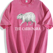 The Carbonara Cappybara 90s Vintage Washed T-Shirt in Red
