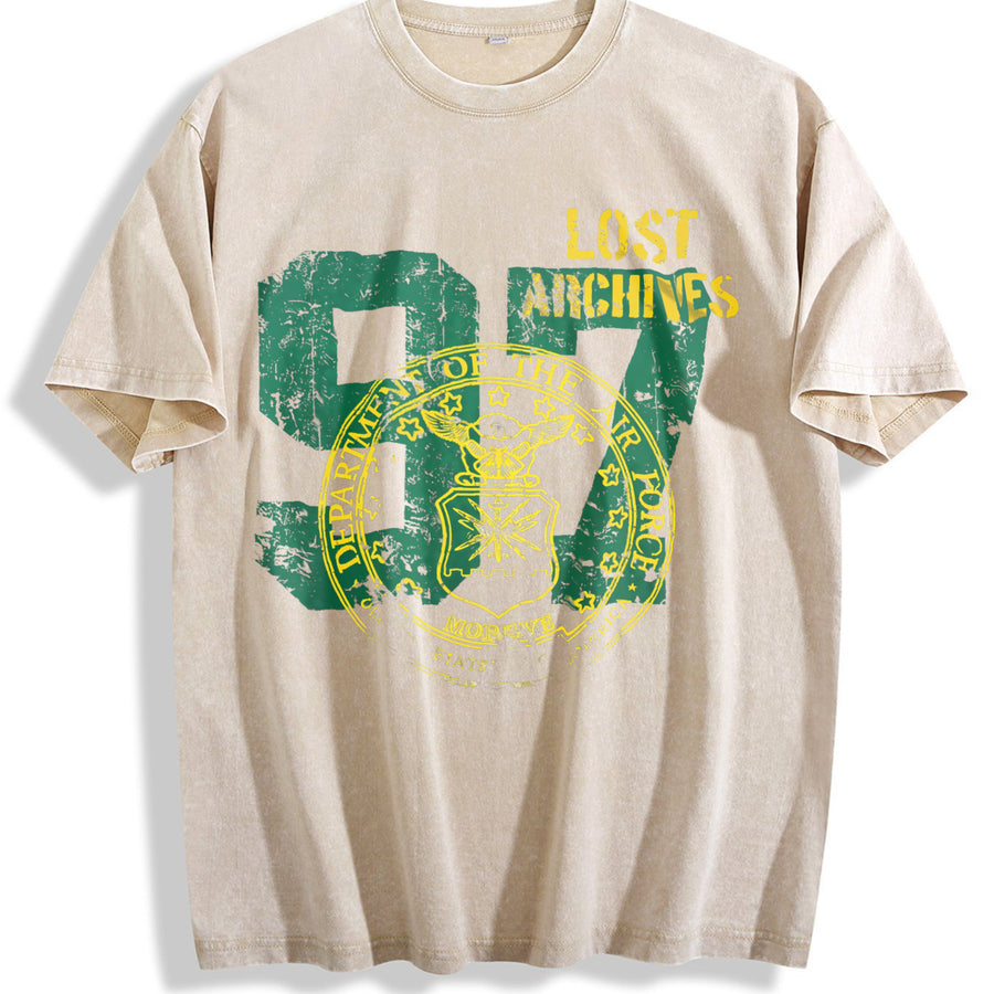 US 97 Lost Archives Tank Vintage Washed T-Shirt in Beige
