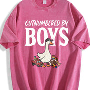 Silly Goose Boy Mom Vintage Washed T-Shirt in Red
