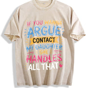 For Any Disputes Vintage Washed T-Shirt in Beige