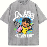 Stockholm Heaven Sent Vintage Washed T-Shirt in Gray