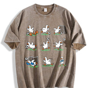 Goose Soccer Player Sport Mom Vintage Washed T-Shirt in Brown